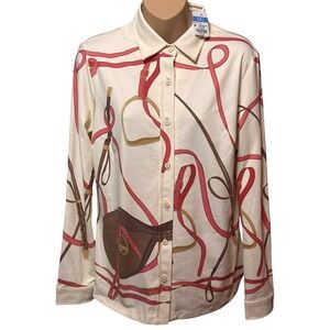 NWT J. McLaughlin Rope Equestrian Catalina Cloth Betty Knit Blouse